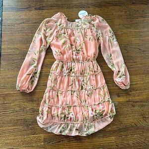 Lost + Wander Sunset Fleurs Mini Dress Coral Floral NWT